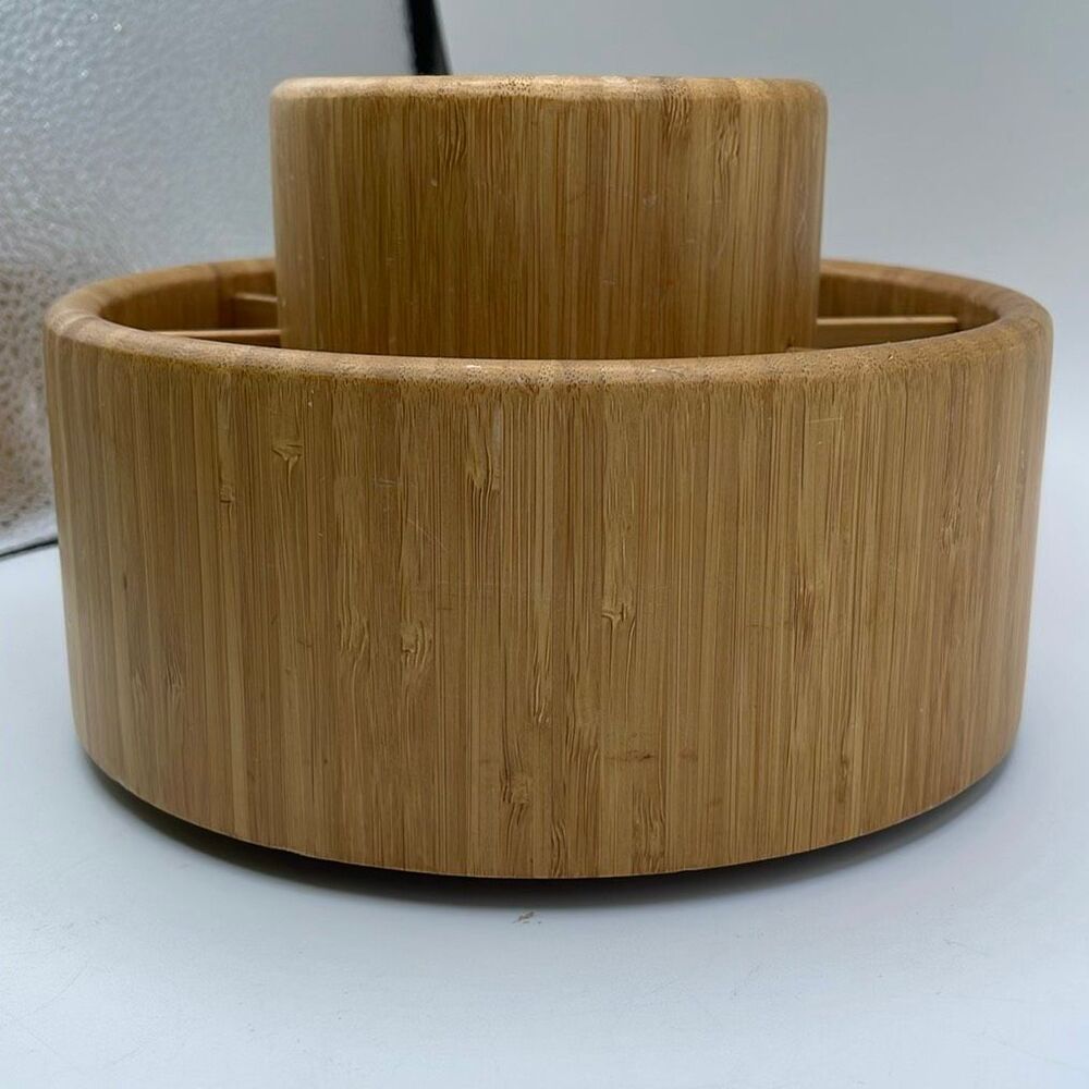 Pampered Chef Bamboo spinning utensil rack craft tools.